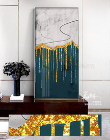 抽象金箔线条装饰画