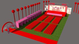 桃花节现场su模型