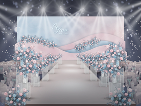 粉蓝色婚礼仪式区