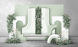 浅绿色婚礼迎宾区