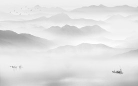 灰色 高档意境山水 TIF分层