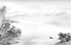 灰色新款意境山水 TIF分层