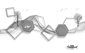 几何高端装饰画 TIF分层