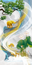 抽象玄关晶瓷画