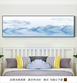 淡色禅意山水风景画