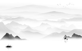 简约高档灰色山水 TIF分层