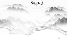 高清灰色新款山水 TIF分层