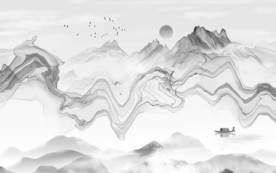 现代灰色新款山水 TIF分层