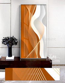后现代抽象线条玄关装饰画