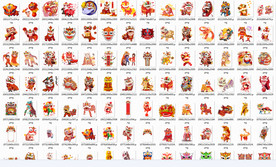 舞狮素材PNG(内含243种）