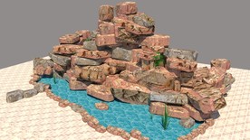 景观跌石假山SU模型