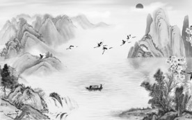 新中式灰色别墅山水 TIF分层