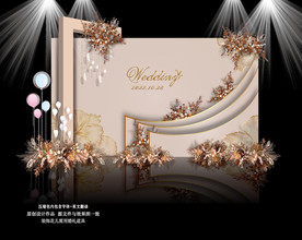 香槟色婚礼迎宾区