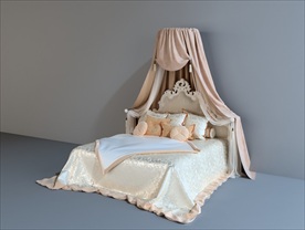 欧式带顶篷小姐床模型