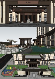 新中式售楼部，景观示范区