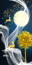 线条抽象玄关晶瓷画