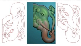 小象头沙发精雕图