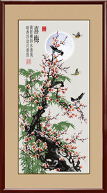 原创玄关手绘梅花竹子装饰画壁画