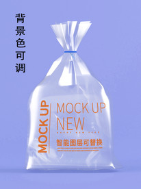 3D透明购物袋样机背景色可调