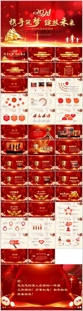 牛年震撼年会誓师大会年会ppt