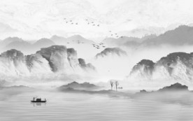 水墨山水背景墙