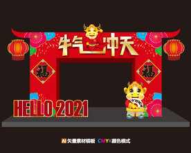2021牛年门头