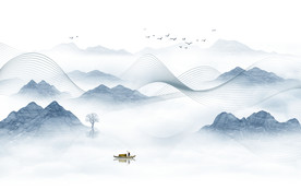 中式意境山水画