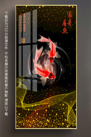 原创玄关高清鲤鱼富贵有鱼装饰画