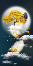 羽毛抽象玄关晶瓷画