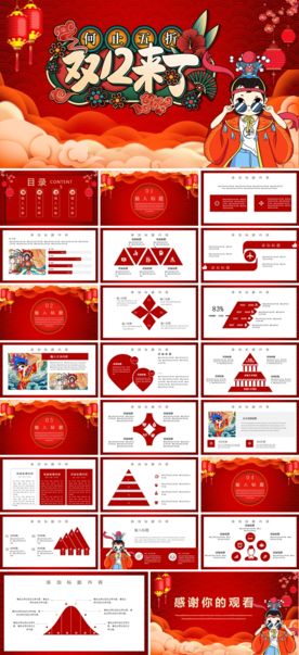 电商销售数据统计促销PPT模板