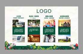 生态 树叶 底纹 地产 展板