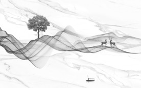 线条简约新装饰画 TIF分层