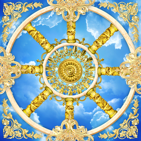 欧式金属花纹天空天顶壁画