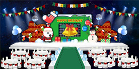 圣诞老人儿童生日美陈舞台效果图