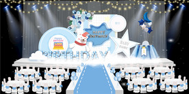 可爱熊儿童生日美陈舞台效果图