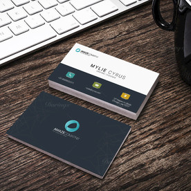 简约通用名片双面PSD展开图图