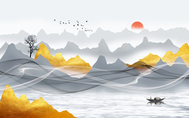 新中式电视背景墙