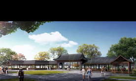 古建长廊景观设计效果图