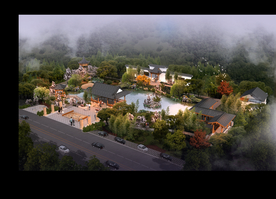 中式花园景观设计效果图