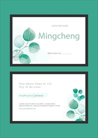 小清新树叶名片