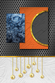 金箔图案玄关 立体 抽象