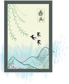 春天 燕子 柳树