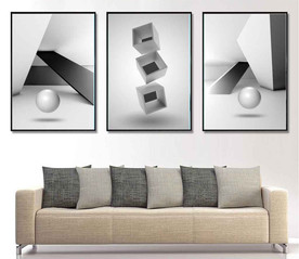 现代北欧抽象立体几何装饰无框
