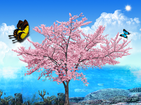 免抠透明桃树桃花