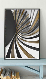 北欧金色抽象几何空间装饰画