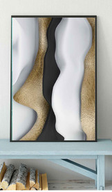 北欧金色抽象几何空间装饰画