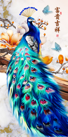 孔雀玄关画