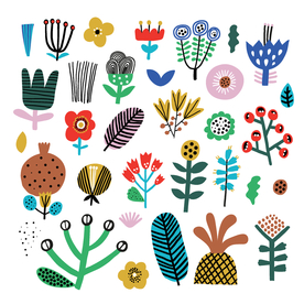 卡通 叶子 线条