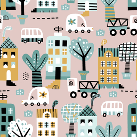 卡通 房子 小汽车 建筑