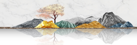 金色山水玄关